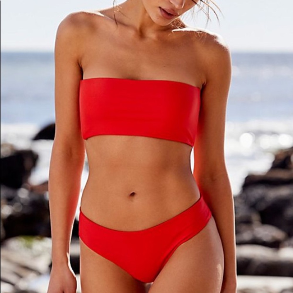 Free People red bikini bottom